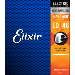 Elgitarrsträngar Elixir 12052 Electric Nickel Plated Steel NANOWEB 010-046