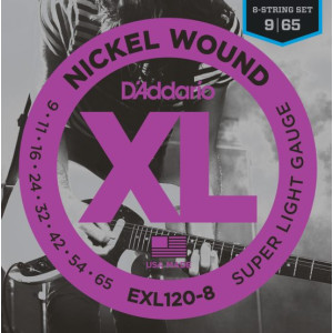 DADDARIO EXL120-8 Strängset Elgitarr Nickel Wound 009-065 (8-Strängset)