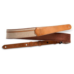 Taylor Strap, Vegan Leather, Tan with Natural textile trim , 2.5´´ 4203-25