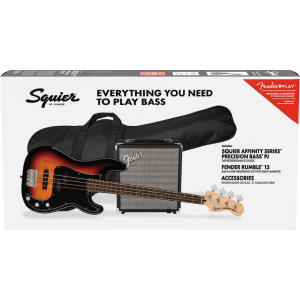 Squier Affinity Series Precision Bass PJ Pack, Laurel Fingerboard, 3-Color Sunbu