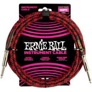 Ernie Ball EB-6394 10FT CABLE RED/BLK 3M