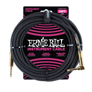 Ernie Ball EB-6081 10FT CABLE BLACK 3M