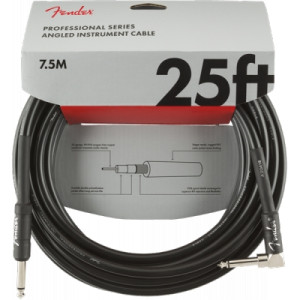 Fender Professional Series Instrument Cables, Straight/Angle, 25´, Black 7,5 m