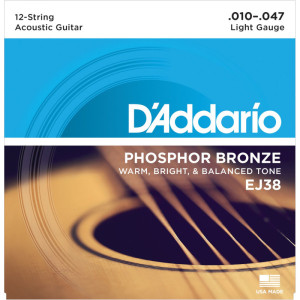 DADDARIO EJ38 Strängset Western Phosphor Bronze 12-strängat 010-047