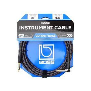 Boss BIC-15A 15FT / 4.5M INSTRUMENT CABLE, ANGLED/STRAIGHT 1/4" JACK